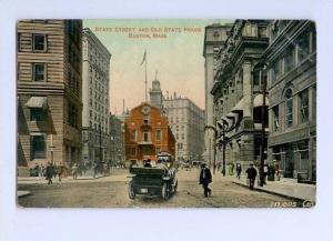 LP05 Boston, Massachusetts, MA, Postcard, State Street & Old