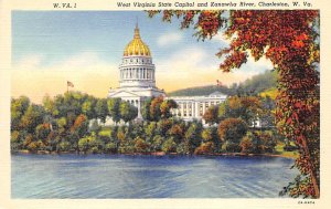 West Virginia State Capitol and Kanawha River, Charleston, WV