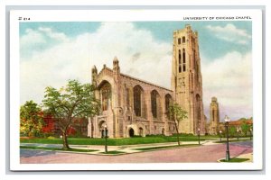University of Chicago Chapel Chicago Illinois IL UNP WB Postcard N19