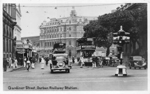 RPPC GARDINER STREET DURBAN RAILWAY STATION SOUTH AFRICA REAL PHOTO POSTCARD