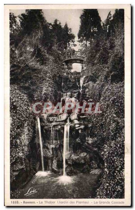 Old Postcard Rennes Tabor (Botanical Garden) The Grand Cascade