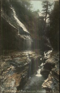 Watkins Glen NY Rainbow Falls c1910 Rotograph Postcard #2