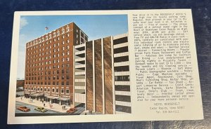 UNUSED POSTCARD - ROOSEVELT HOTEL, CEDAR RAPIDS, IOWA