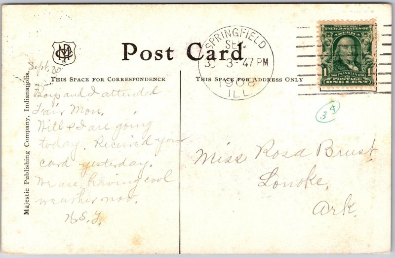 Springfield Illinois IL, 1908 Dome Building at State Fair Grounds, Postcard