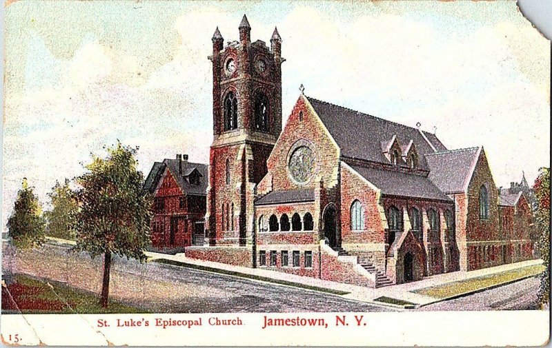 St. Luke's Episcopal Jamestown N.Y. New York Vintage Postcard Standard View Card 