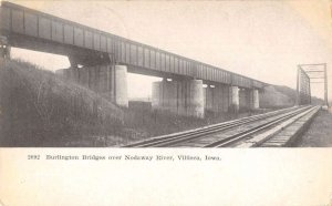 Villisca Iowa Burlington Bridges over Nodaway River Vintage Postcard AA50440