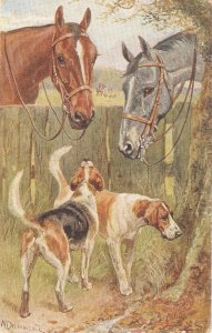 Nora Drummond. . Horses and dogs Tuck Oilette Faithful Friends Ser. PC # 3297