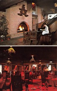 Barrington IL Illinois BARN Of BARRINGTON RESTAURANT Interior Fireplace Postcard