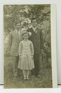 RPPC Early 1900s Family All Dressed For Special Occasion Church Postcard C1