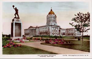 Parliament Buildings Winnipeg Manitoba MB J. Fred Spalding RPPC Postcard H47