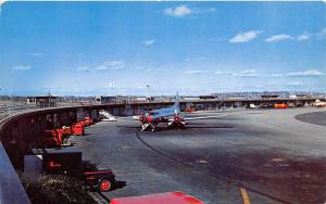 Logan Airport Plane Aircraft Boston Massachusetts 1950s postcard