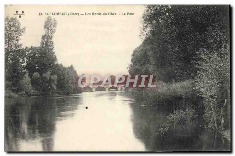 Old Postcard St Florent Les Bords Du Cher Le Pont