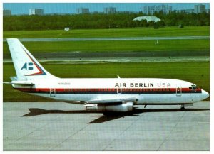 Air Berlin Boeing 737 222 Airplane at Berlin-Tegel Postcard 1980