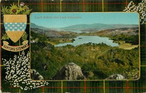 Vintage Postcard Valentine's Tartan 'Hunting Stewart', Loch Achray & Vennachar 