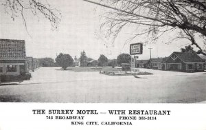 King City California The Surrey Motel Vintage Postcard AA30341