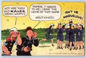 Comic Military Popeye It Seems To Me I Hear The Name Of That Swab WWII Postcard