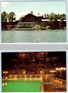 2 Postcards CADIZ, Kentucky KY ~ Pool LAKE BARKLEY STATE RESORT PARK 1960s-70s