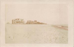 Wells Beach ME Beach Scene Cottages RPPC Postcard