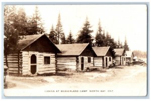 c1930's Cabins At Beaverland Camp North Bay Ontario Canada RPPC Photo Postcard 