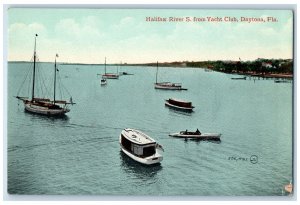 Scenic View Of Halifax River S. From Yacht Club Daytona Florida FL Postcard