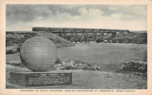 Verendrye North Dakota monument to David Thompson antique pc Z43400