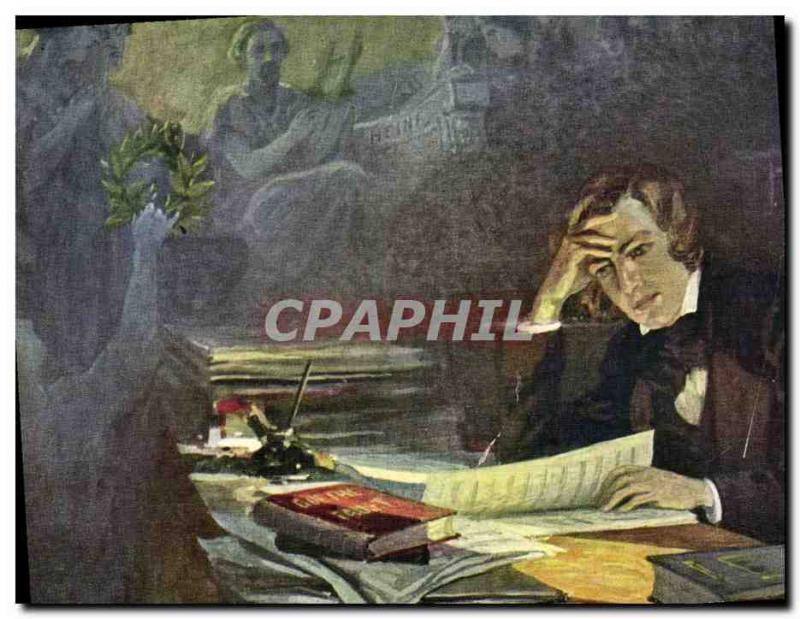 Old Postcard Balestrieri Robert Schumann component The loves of the poet