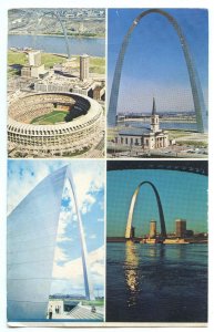 Gateway Arch St. Louis Missouri Vintage Multi View OVERSIZE Vintage Postcard