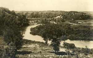 Postcard RPPC View of Red River  in Fergus Falls, MN.       aa6