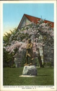 Easty Aurora NY Roycroft Michael Angelo Bronze Statue c1920 Postcard
