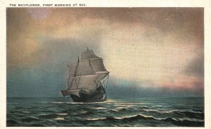 Vintage Postcard 1920's The Mayflower First Morning Sea English Passenger Ship