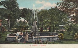 Sao Thome Tome Guinea Africa Chafariz Park Waterfall Postcard