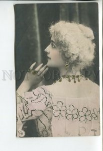 459536 Lina CAVALIERI Italian OPERA singer REUTLINGER tinted Vintage PHOTO