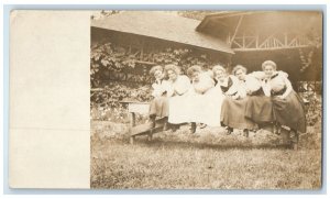 c1910's Girls Beaver Park Cedar Rapids Iowa IA RPPC Photo Antique Postcard