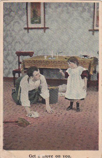 Man Scrubbing Floor Get A Glove On You 1908