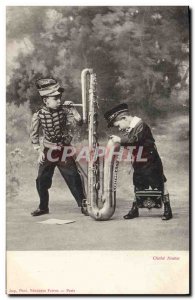 Old Postcard Children Saxophone