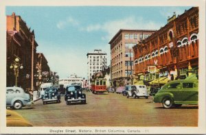 Victoria BC Douglas Street Autos Trolley PECO Postcard E87