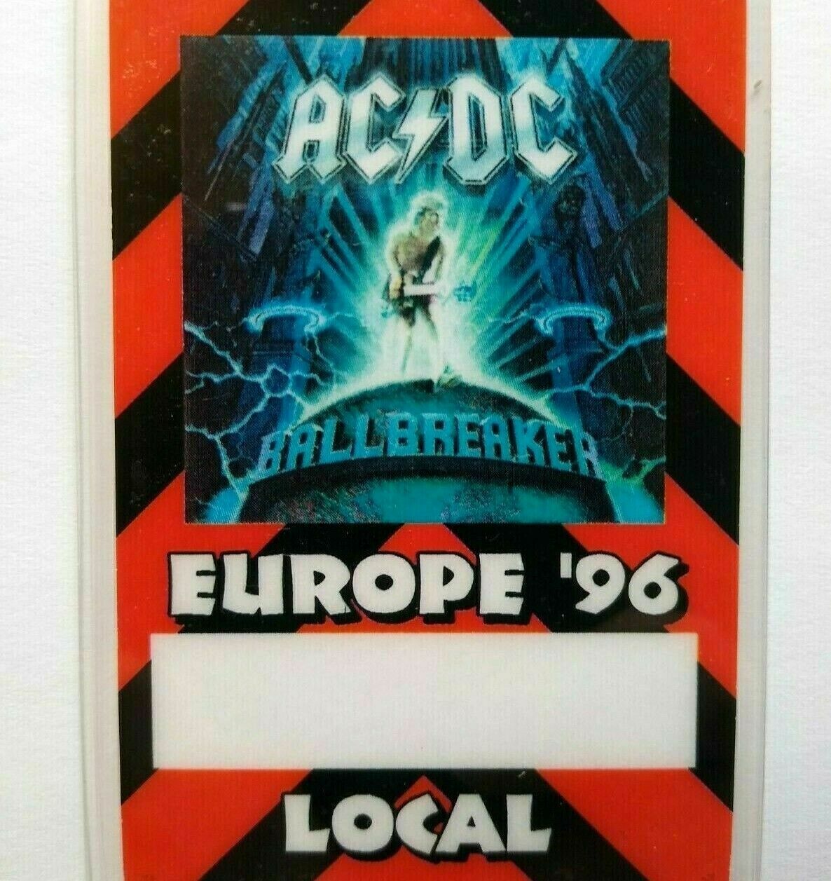 AC/DC Vintage Backstage Pass Ballbreaker Laminated Hard Rock Music 1996 ...