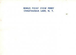 c1950's Bemus Point Stow Ferry Chautauqua Lake New York NY Vintage Postcard 