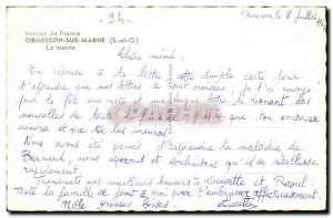 Ormesson sur Marne Modern Postcard The town hall