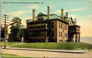 Postcard PA New Brighton Beaver Valley General Hospital Publ. F.M. Kirby 1911 M4