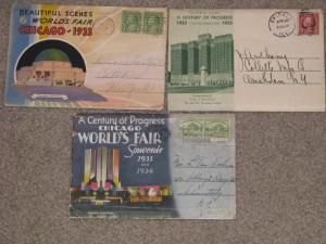 Century of Progress 1933 World`s Fair Souvenir Folders (3) used