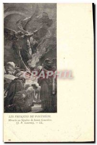Old Postcard The Frescoes of the Sepulcher Pantheon Miracles of Sainte Genevieve