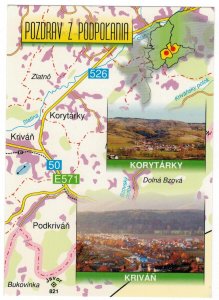 Postcard Slovakia 2002 Podpolania Map Mountains Landscapes