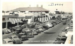 Postcard RPPC Arizona Yuma Main Street automobiles occupation 23-11853