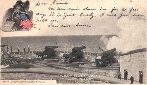 Vintage Postcard 1903 Target Practice w/ Water Battery Fortress Monroe Virginia