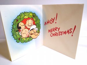 Popeye On Train Christmas Greeting Card Famous Comics Funnies 1951 King Features