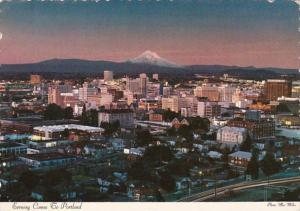 Oregon Portland and Mount Hood At Night