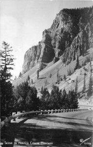 Hoback Canyon Highway Scene #Y-1336 1955 Wyoming RPPC Photo Postcard 21-4156
