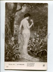 3139584 Source NYMPH w/ IRIS by MASURE Vintage SALON 1913 PC