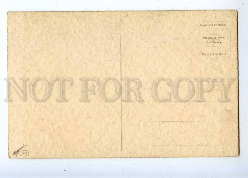 206688 ART DECO Lady EASTER Chicken by CORBELLA vintage PC